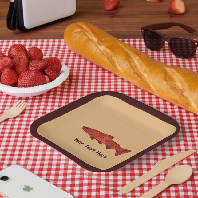 Plato De Papel Rustic Trout (Picnic)