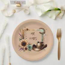 Rustic Western Mr & Mrs Fiesta Plates