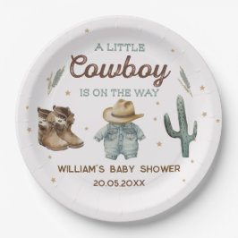 Plato De Papel Rustic Wild West Cowboy Baby Shower