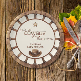 Plato De Papel Rustic Wild West Cowboy Baby Shower
