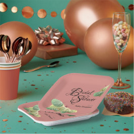 Plato De Papel Rústica ducha de novia caída Aspen deja Naranja