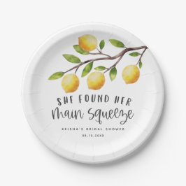 Plato De Papel Rústica ducha de novia con limón