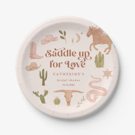 Plato De Papel Rústica ducha de novia del tema occidental