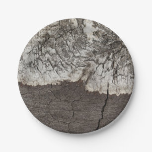 Plato De Papel Rústica Madera Birch Bark Country