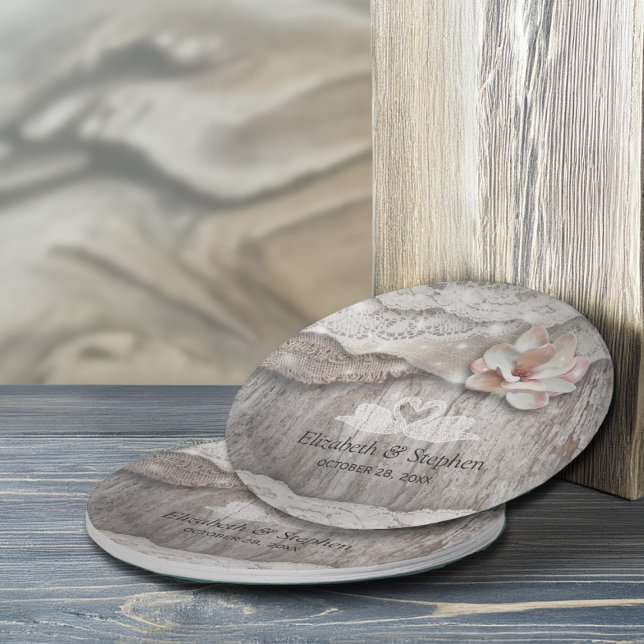 Plato De Papel Rústica Madera Burlap Lace Floral Barn Wedn Ducha (Subido por el creador)