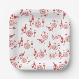 Plato De Papel Rústica pizza y ducha de novias