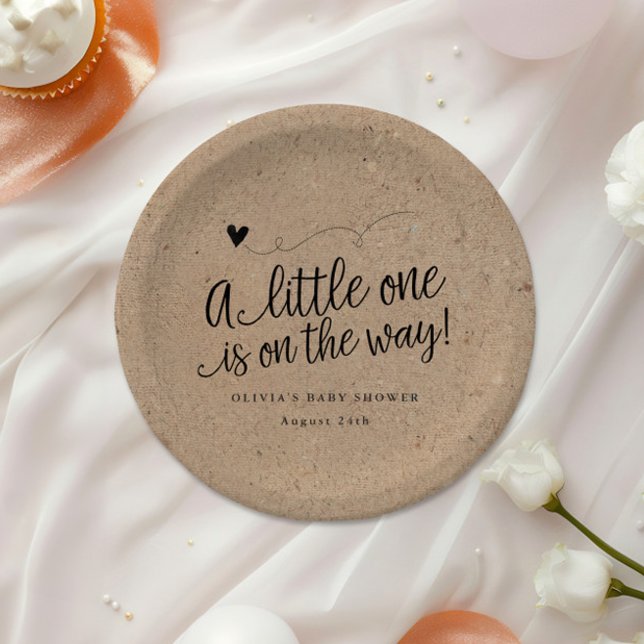Plato De Papel Rústico Baby Shower, Kraft, Personalizado neutral  (Subido por el creador)