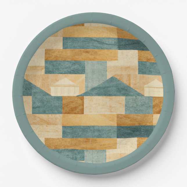 Plato De Papel Rústico/Cabina/Lodge/Mountain (Anverso)