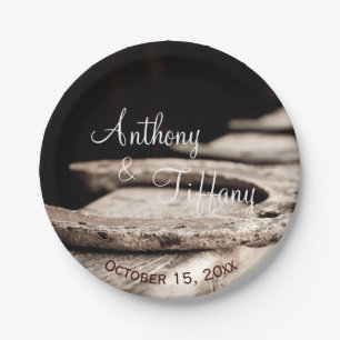 Plato De Papel Rústico campo herradura Boda vaquero pato