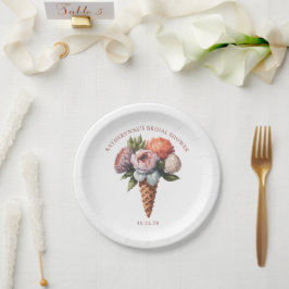 Plato De Papel Rústico Elegante Boho Ice Cream Bridal Shower