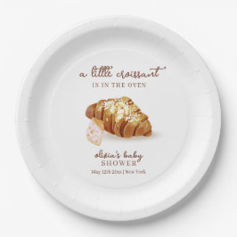 Plato De Papel Rústico París Panadería Croissant Baby Shower