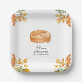 Plato De Papel Rústico Pie De Calabaza Cutie Cae Baby Shower