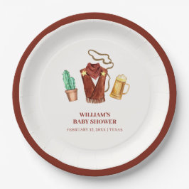 Plato De Papel Rústico Rodeo Cactus Beer Arch Baby Shower
