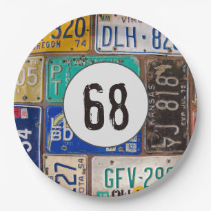 Plato De Papel Rusty License Plates 68th Birthday