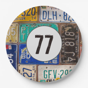 Plato De Papel Rusty License Plates 77th Birthday