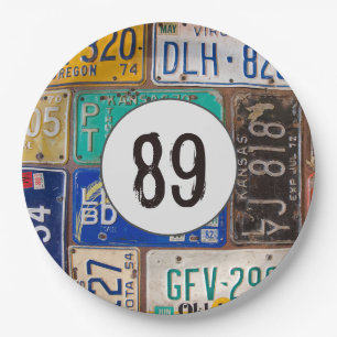Plato De Papel Rusty License Plates 89th Birthday