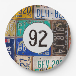 Plato De Papel Rusty License Plates 92nd Birthday