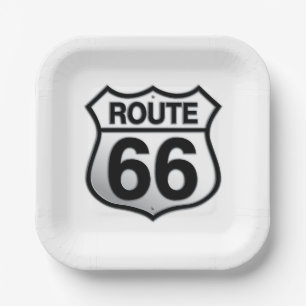 Plato De Papel Ruta 66 placa de papel