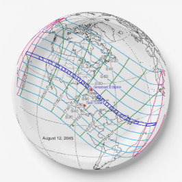 Plato De Papel Ruta mundial total del eclipse solar 2045