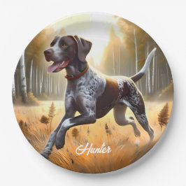 Plato De Papel Ruteo De Puntero De Shorthair Alemán