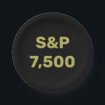 Plato De Papel S&P 7,500 Level Stock Market Index Celebration<br><div class="desc">The Standard and Poor’s 500 or S&P 500 stock mark index tracks the performance of 500 large companies listed on the US stock exchanges. Like the DOW or NASDAQ indexes, this indicator is closely followed by business media and by professional and retail traders alike. The achievement of the level 7,...</div>