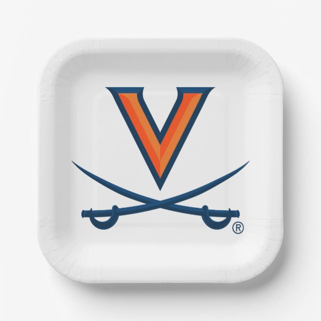 Plato De Papel Sable de la Universidad de Virginia (Anverso)