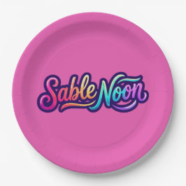 Plato De Papel Sable Noon - Logotipo Básico