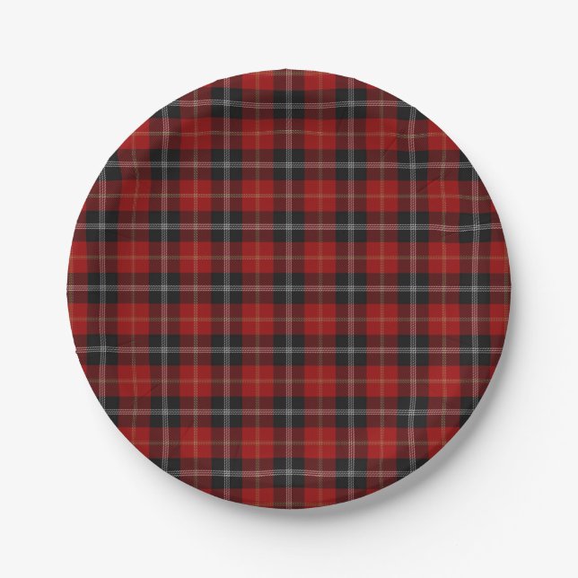 Plato De Papel Sabor de Escocia Clan Marjoribanks Tartan Plaid (Anverso)