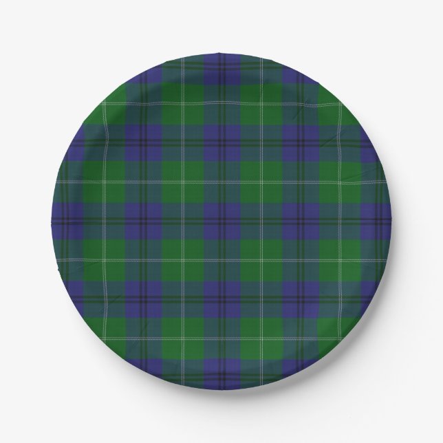 Plato De Papel Sabor de Escocia Clan Oliphant Tartán Plaid (Anverso)