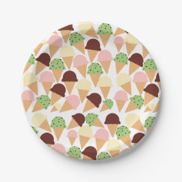 Plato De Papel Sabores De Crema De Hielo