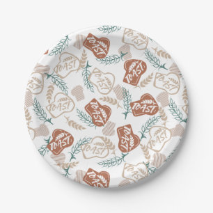 Plato De Papel Sabroso patrón de pan tostado