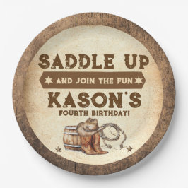 Plato De Papel Saddle Up Country Western Birday