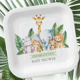 Plato De Papel Safari Adventure Baby Shower