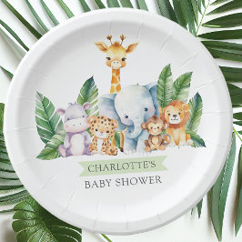 Plato De Papel Safari Adventure Baby Shower