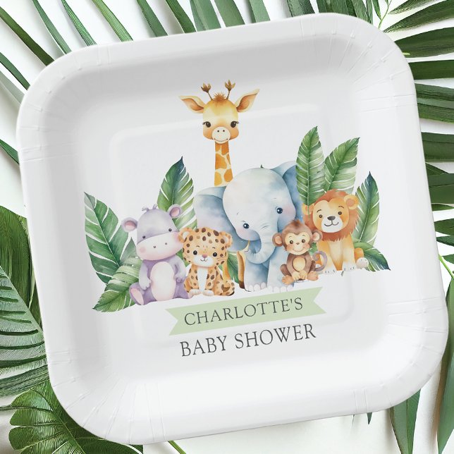 Plato De Papel Safari Adventure Baby Shower (Subido por el creador)