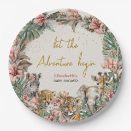 Plato De Papel Safari Animal Adventure Begin Baby Boy Shower