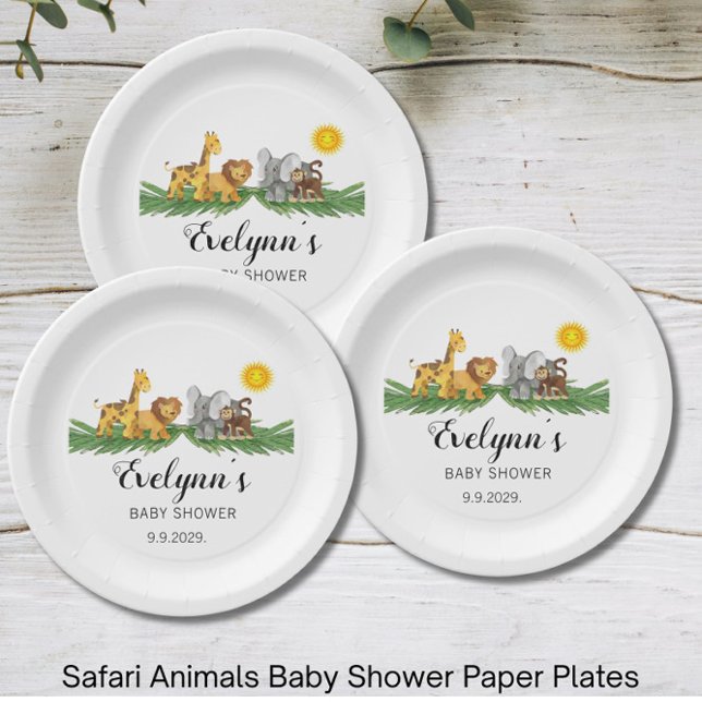 Plato De Papel Safari Animals Baby Shower  (Subido por el creador)