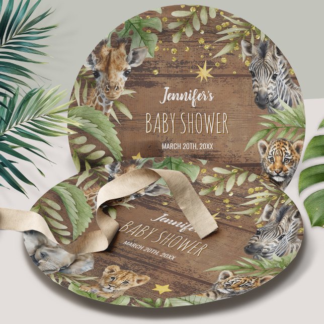 Plato De Papel Safari Baby Shower, Rustic Jungle Themed Party (Subido por el creador)