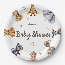 Plato De Papel Safari de animales de compañía