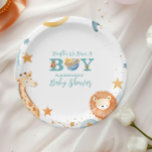 Plato De Papel Safari Houston Tenemos Un Espacio Exterior De Niño<br><div class="desc">Ponga la mesa para una celebración celestial con nuestras placas de papel de la Marina de la Marina de la Zona Espacial de Baby Shower! Estos platos decorativos y robustos son perfectos para servir tentempiés, comidas o postres en la ducha de bebé, mientras que la limpieza es sencilla y sin...</div>