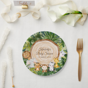Plato De Papel safari jungla placas de papel para bebé