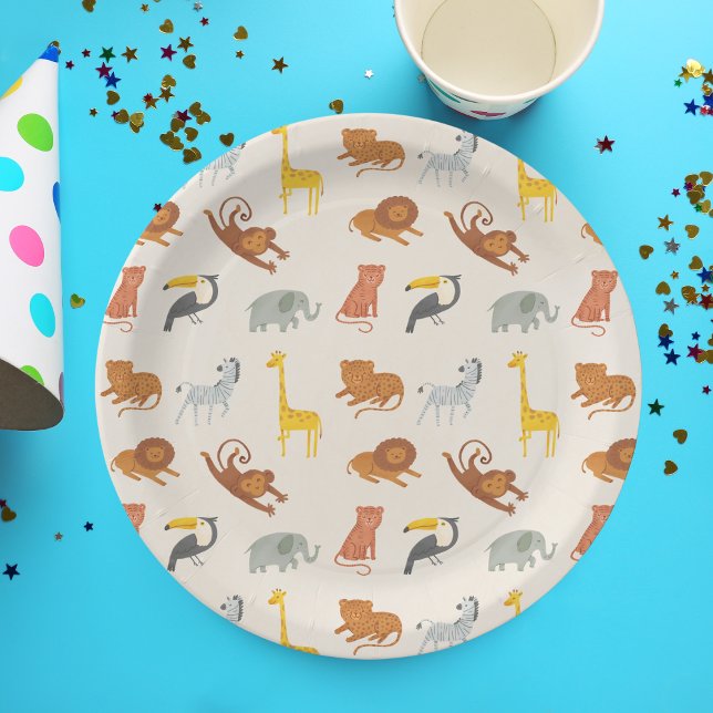 Plato De Papel Safari Jungle Animals (Subido por el creador)