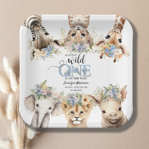 Plato De Papel Safari Jungle Animals Boy Baby Shower Paper Plate