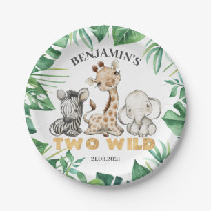 Plato De Papel Safari Wild One Birday Party Plate