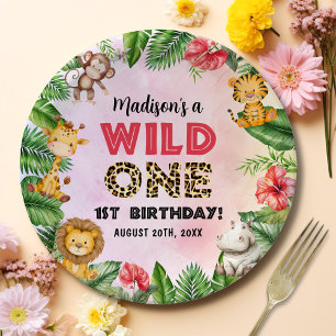 Plato De Papel Safari Wild One First Birthday