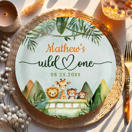 Plato De Papel Safari Wild One First Birthday