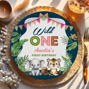 Plato De Papel Safari Wild One First Birthday