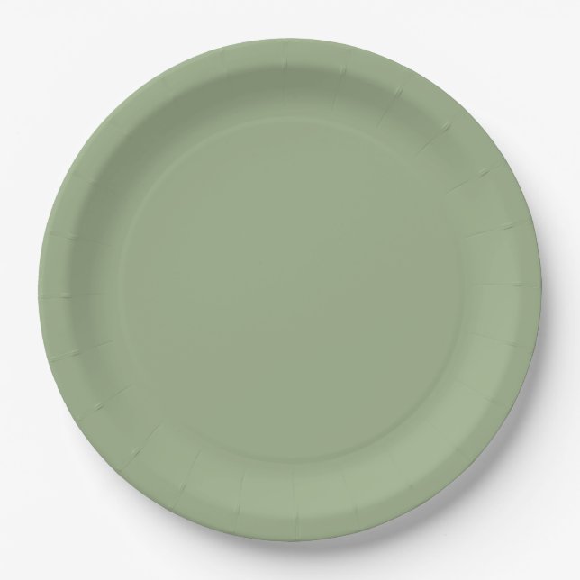 Plato De Papel Sage Green (Anverso)