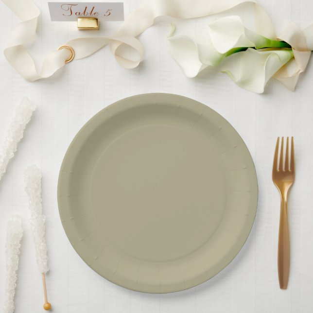 Plato De Papel Sage Green (Boda)