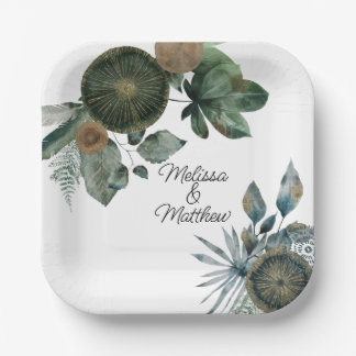 Plato De Papel Sage green and gold wedding, engagement, couple
